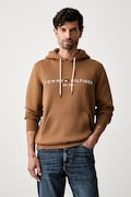 Tommy Hilfiger bluza z kapturem męska z bawełną brązowa MW0MW11599
