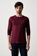 Tommy Hilfiger maglietta a maniche lunghe da uomo con cotone granata MW0MW10804