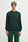 Lacoste sweter bawełniany kolor zielony lekki