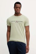Tommy Hilfiger t-shirt bawełniany męski kolor zielony z aplikacją MW0MW11797