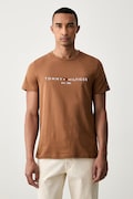 Tommy Hilfiger T-shirt męski bawełniany brązowy MW0MW11797