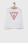 Дитяча бавовняна кофта Guess колір білий з принтом