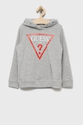 Παιδική βαμβακερή μπλούζα Guess χρώμα: γκρι