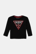 Guess Longsleeve copii culoarea negru, cu imprimeu