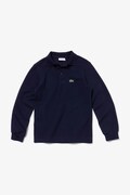 Дитячий бавовняний лонгслів Lacoste колір синій однотонний PJ8915