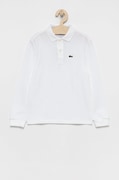 Lacoste longsleeve bawełniany dziecięcy kolor biały gładki PJ8915