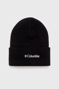 Дитяча шапка Columbia колір чорний з товстого трикотажу