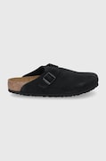 Semišové šľapky Birkenstock Boston čierna farba
