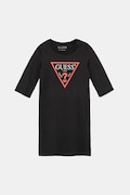 Dievčenské bavlnené šaty Guess čierna farba, mini, rovné