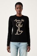 MC2 Saint Barth sweter damski z dodatkiem kaszmiru czarny QUE0010