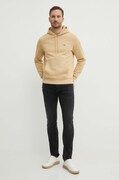 Кофта Lacoste колір бежевий з капюшоном однотонна