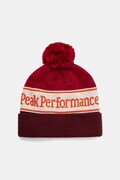 Peak Performance czapka kolor bordowy z grubej dzianiny