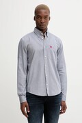 HUGO koszula bawełniana męska kolor granatowy slim z kołnierzykiem button-down 50479302
