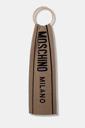 Moschino szalik z dodatkiem wełny męski kolor beżowy wzorzysty M5634 50199