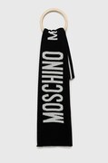 Moschino szalik z dodatkiem wełny kolor czarny M5634 50199