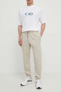 Under Armour pantaloni de trening culoarea bej, neted