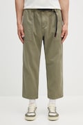 Bavlněné kalhoty Gramicci Loose Tapered Pant zelená barva, široké, medium waist