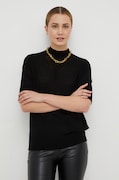 G-Star pulover de bumbac femei, culoarea negru, light, cu guler