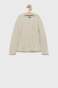 United Colors of Benetton pulover pentru copii din amestec de lana culoarea bej, light