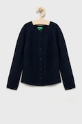 United Colors of Benetton pulover pentru copii din amestec de lana culoarea albastru marin, light