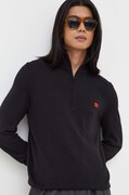 HUGO pulover de bumbac culoarea negru, light, cu turtleneck