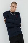 Bombažen pulover HUGO mornarsko modra barva, 50475083