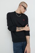 HUGO sweter bawełniany kolor czarny lekki 50475083