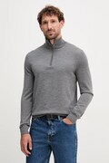 Joop! sweter wełniany męski kolor szary lekki z półgolfem