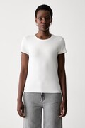 Patrizia Pepe T-shirt damski z wiskozą biały CM1419 J013