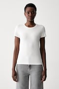Patrizia Pepe T-shirt damski z wiskozą biały CM1419 J013