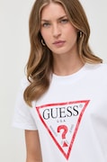 Βαμβακερό μπλουζάκι Guess χρώμα: άσπρο
