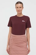 Jack Wolfskin tricou din bumbac femei, culoarea bordo