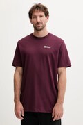 Βαμβακερό μπλουζάκι Jack Wolfskin Essential χρώμα: μπορντό, 1808382