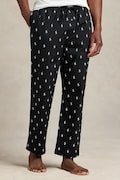 Polo Ralph Lauren pantaloni pijama bumbac culoarea negru, modelator