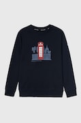 Pepe Jeans bluza copii culoarea albastru marin, cu imprimeu