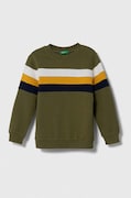Дитяча бавовняна кофта United Colors of Benetton колір зелений візерунок
