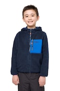 Jack Wolfskin bluza dziecięca ICE CURL HOOD kolor granatowy z kapturem gładka