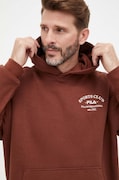 Кофта Fila чоловіча колір коричневий з капюшоном однотонна