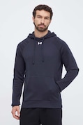 Under Armour felső Rival Fleece fekete, sima, kapucnis, 1379757