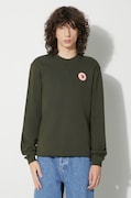 Βαμβακερή μπλούζα Fjallraven 196 Logo 1960 Logo Badge Sweater χρώμα: πράσινο F87163.662 F3 IL3431  F87163