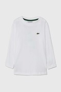 Lacoste longsleeve bawełniany dziecięcy kolor biały gładki