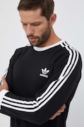 Bavlnené tričko s dlhým rukávom adidas Originals 3-Stripes Long Sleeve Tee čierna farba, s nášivkou,  IA4877