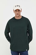 G-Star longsleeve bawełniany kolor zielony gładki