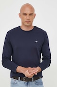 Gant longsleeve bawełniany kolor granatowy gładki
