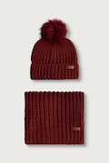 Barbour czapka i szalik damska fioletowa LGS0023
