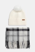 Barbour pălărie și eșarfă culoarea bej, LGS0054