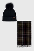 Barbour pălărie și eșarfă culoarea bleumarin, LGS0054