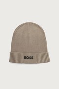 BOSS Green czapka męska z dodatkiem wełny Asic_Beanie-X beżowa 50499423