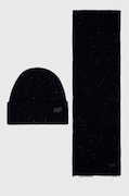 Barbour căciulă și fular Carlton Fleck Beanie & Scarf Gift Set culoarea bleumarin MGS0047