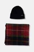 Barbour czapka i szalik kolor granatowy